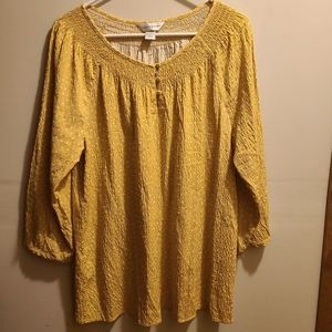 Christopher & Banks Mustard Polka Dot Size Large